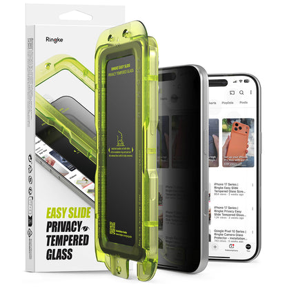 Privacy-skjermbeskyttelse Ringke Easy Slide for Apple iPhone 18 Pro Max, Herdet glass, Full lim, Sett med 2 stk
