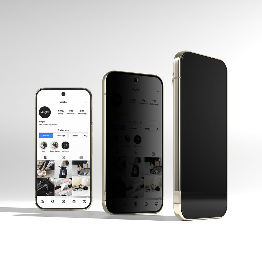 Privacy-skjermbeskyttelse Ringke Easy Slide for Google Pixel 11 Pro / 10 Pro / 9 Pro, Herdet glass, Full lim, Sett med 2 stk