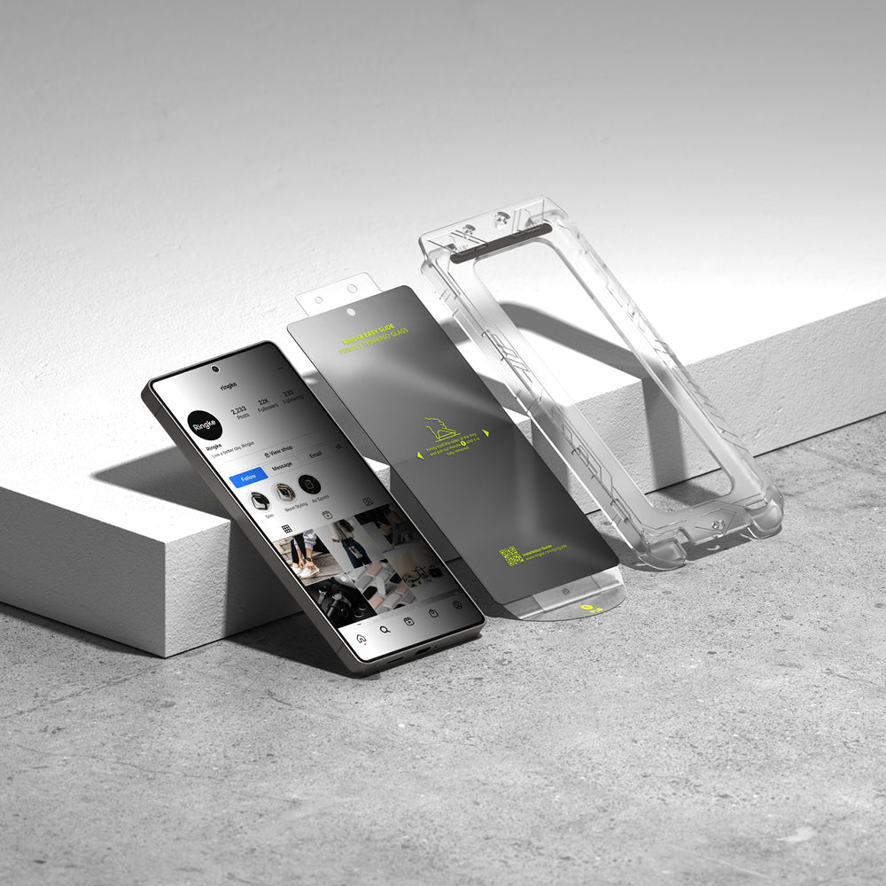 Privacy-skjermbeskyttelse Ringke Easy Slide for Samsung Galaxy S25+ S936, Herdet glass, Full lim, Sett med 2 stk