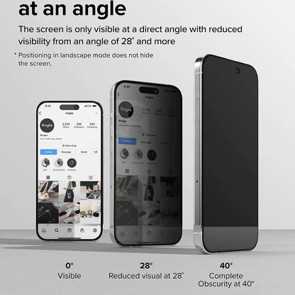 Beskyttelsesfolie Privacy Ringke for Apple iPhone 15 Pro, Herdet Glass, Full Lim