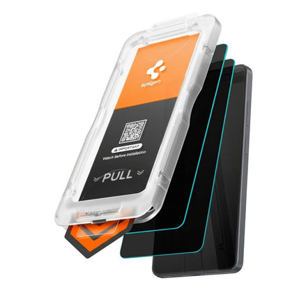 Beskyttelsesfolie Ecran Privacy Spigen GlastR EZ FIT Pro HD for Samsung Galaxy S26 S942, Herdet Glass, Full Lim, Sett med 2 stykker AGL11096