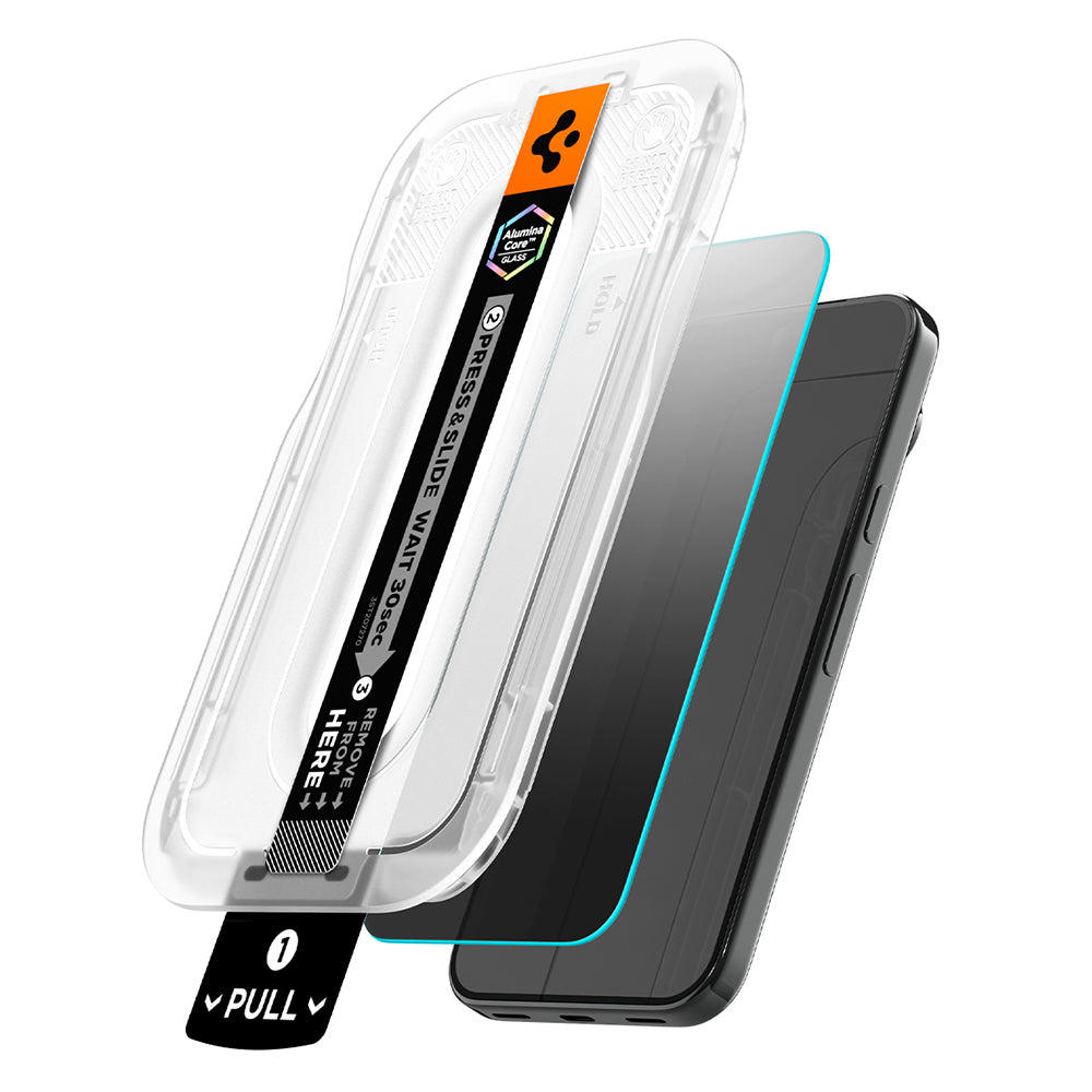 Personvernsbeskyttende skjermbeskytter Spigen GlastR EZ FIT Pro for Google Pixel 11 / 10, Herdet glass, Full lim, Sett med 2 stk AGL11546