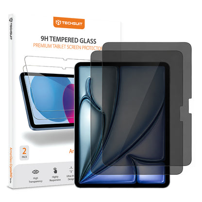 Personvernsbeskyttende skjermbeskytter Techsuit ArmorGlass CrystalHD for Apple iPad Air 11 (2026), Herdet glass, Full lim, Sett med 2 stk