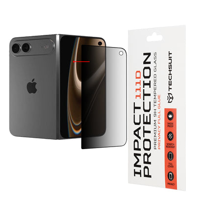 Privacy Techsuit skjermbeskyttelse for Apple iPhone Ultra, Herdet glass, Full lim, 111D