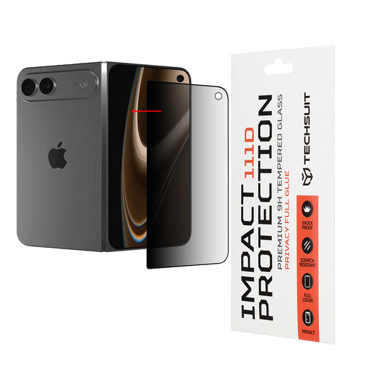 Privacy Techsuit skjermbeskyttelse for Apple iPhone Ultra, Herdet glass, Full lim, 111D