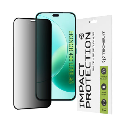 Privacy Techsuit skjermbeskyttelsesfilm for Honor 400 Lite / X8c / X8b, Herdet glass, Full lim, 111D