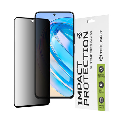 Privacy Techsuit skjermbeskyttelsesfilm for Honor X8a / X8 4G, Herdet glass, Full lim, 111D