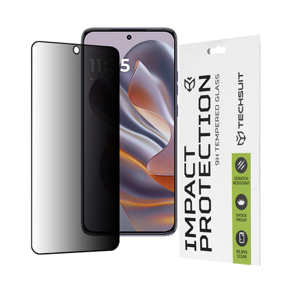 Personvernsbeskyttende skjermfolie Techsuit for Motorola Edge 50 Neo, Herdet glass, Full lim, 111D