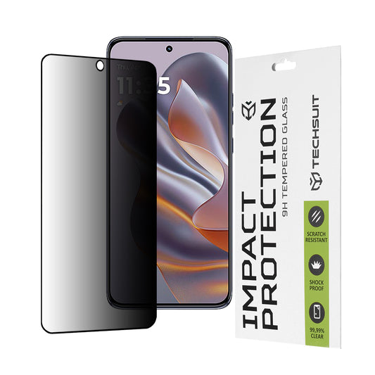 Personvernsbeskyttende skjermfolie Techsuit for Motorola Edge 50 Neo, Herdet glass, Full lim, 111D