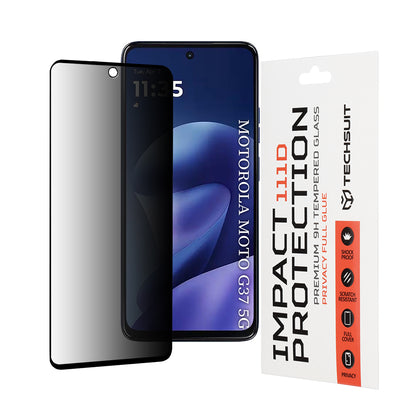 Privacy Techsuit skjermbeskyttelsesfilm for Motorola Moto G47 / G37 Power / G37, Herdet glass, Full lim, 111D
