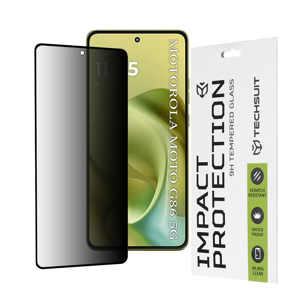 Privacy Techsuit skjermbeskyttelsesfilm for Motorola Moto G86, Herdet glass, Full lim, 111D