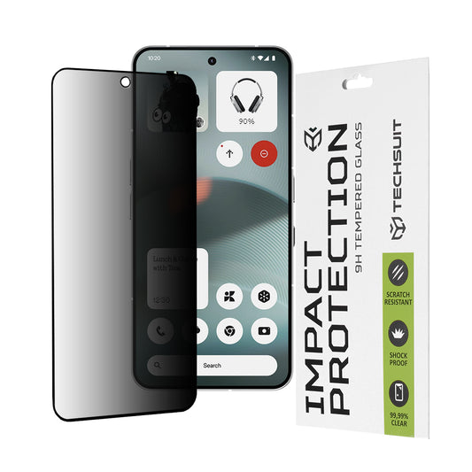 Privacy Techsuit skjermbeskyttelse for Nothing Phone (3), Herdet glass, Full lim, 111D