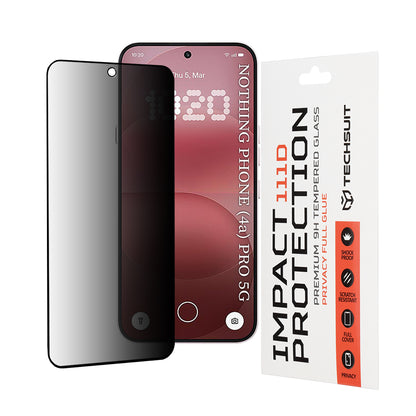 Beskyttelsesfolie Privacy Techsuit for Nothing Phone (4a) Pro, Herdet Glass, Full Lim, 111D