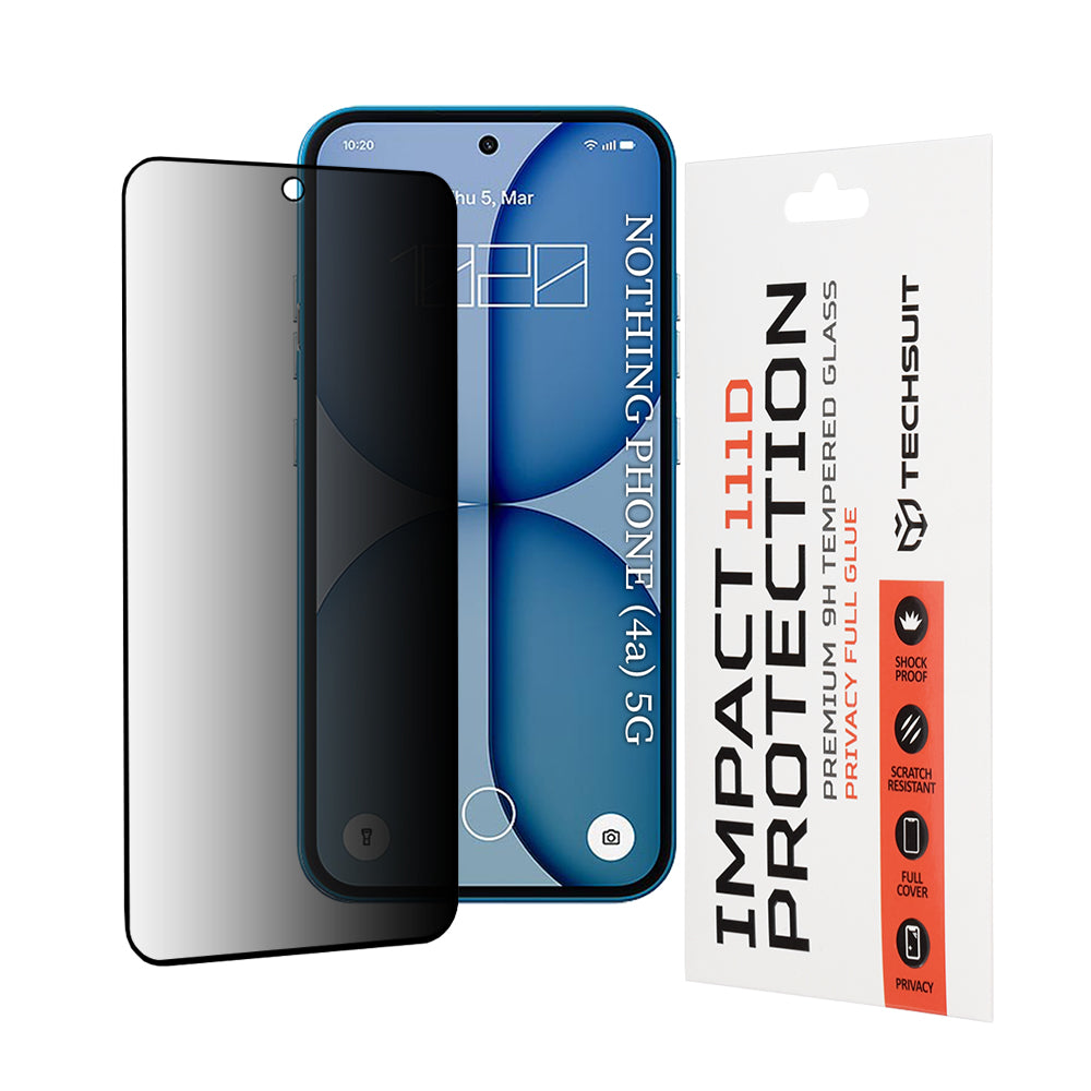 Beskyttelsesfolie for skjerm Privacy Techsuit for Nothing Phone (4a), Herdet glass, Full lim, 111D