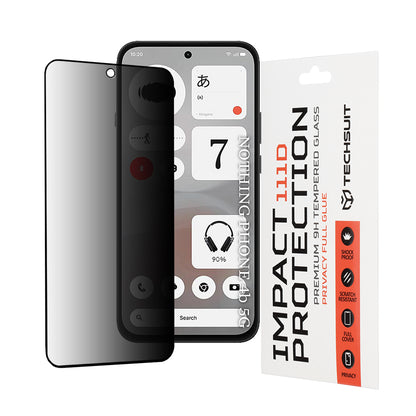 Privacy Techsuit skjermbeskyttelse for Nothing Phone (4b), Herdet glass, Full lim, 111D