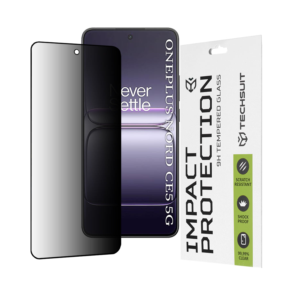 Privacy Techsuit skjermbeskyttelsesfilm for OnePlus Nord CE5, Herdet glass, Full lim, 111D