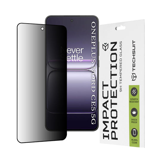 Privacy Techsuit skjermbeskyttelsesfilm for OnePlus Nord CE5, Herdet glass, Full lim, 111D