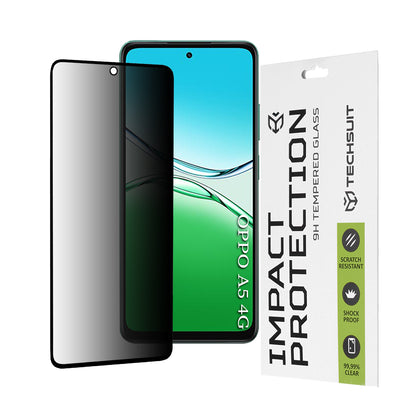 Privacy Techsuit skjermbeskyttelsesfilm for Oppo A5 4G, Herdet glass, Full lim, 111D