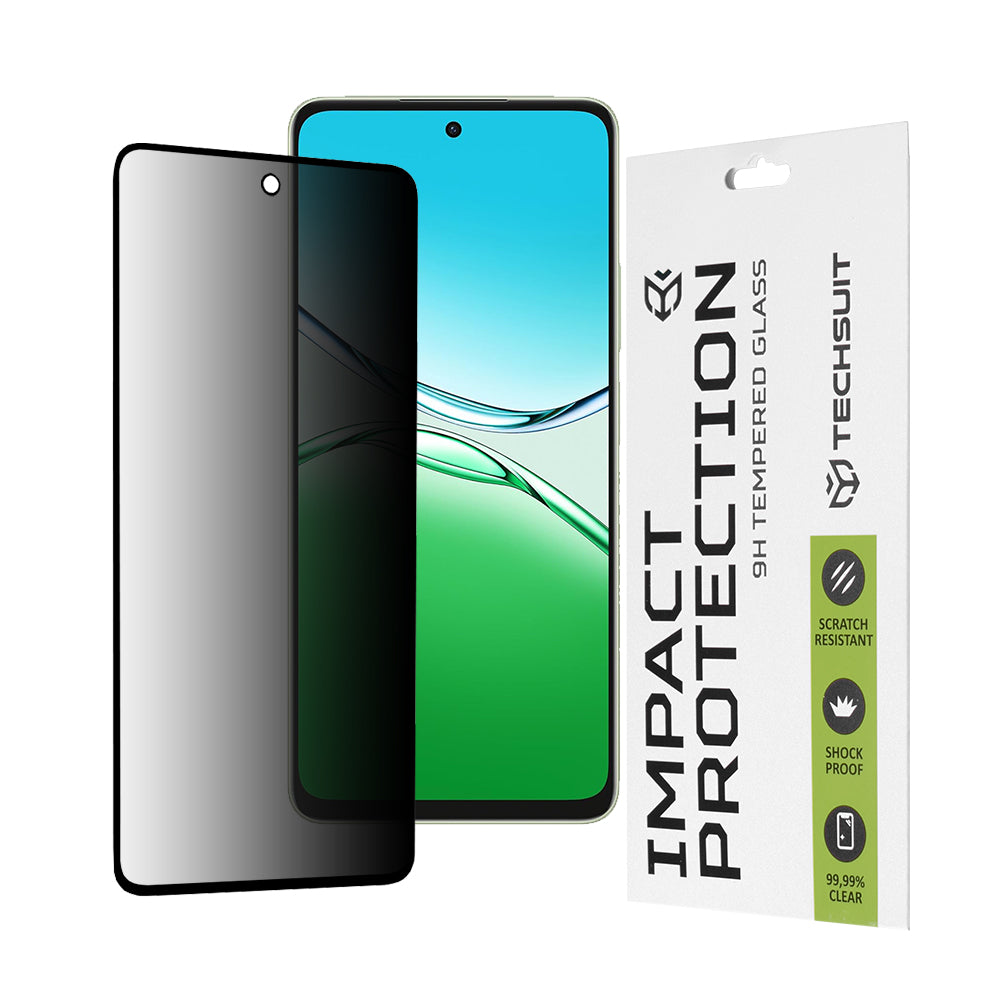 Privacy Techsuit skjermbeskyttelsesfilm for Oppo A5 Pro 4G / A5 Pro, Herdet glass, Full lim, 111D