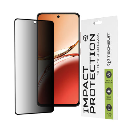 Privacy Techsuit skjermbeskyttelsesfilm for Oppo Reno12 FS 5G / Reno12 FS 4G / Reno12 F 4G / Reno12 F, Herdet glass, Full lim, 111D
