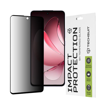 Privacy Techsuit skjermbeskyttelsesfilm for Oppo Reno13 FS 5G / Reno13 F 4G / Reno13 F, Herdet glass, Full lim, 111D