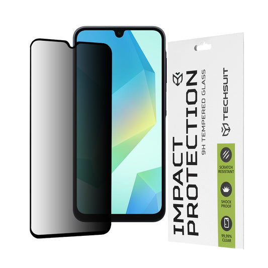 Privacy Techsuit skjermbeskyttelsesfilm for Samsung Galaxy A16 5G A166 / A16 4G A165, Herdet glass, Full lim, 111D