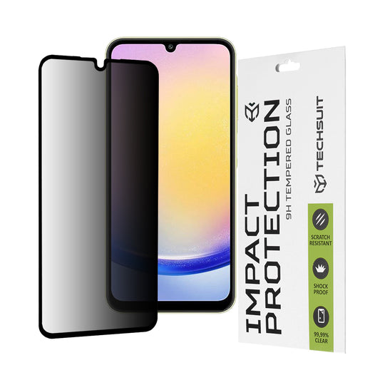 Privacy Techsuit skjermbeskyttelsesfilm for Samsung Galaxy A25 A256, Herdet glass, Full lim, 111D