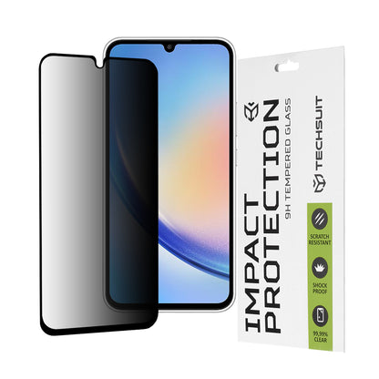 Privacy Techsuit skjermbeskyttelsesfilm for Samsung Galaxy A34 A346, Herdet glass, Full lim, 111D