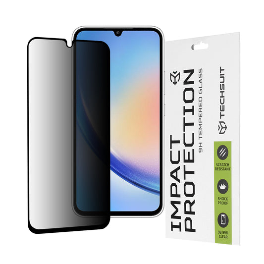 Privacy Techsuit skjermbeskyttelsesfilm for Samsung Galaxy A34 A346, Herdet glass, Full lim, 111D