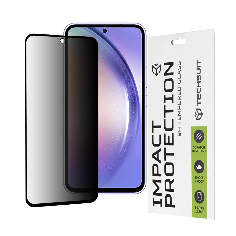 Privacy Techsuit skjermbeskyttelsesfilm for Samsung Galaxy A54 A546, Herdet glass, Full lim, 111D