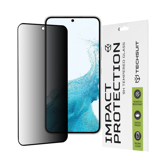 Privacy Techsuit skjermbeskyttelsesfilm for Samsung Galaxy S23 S911 / S22 5G S901, Herdet glass, Full lim, 111D