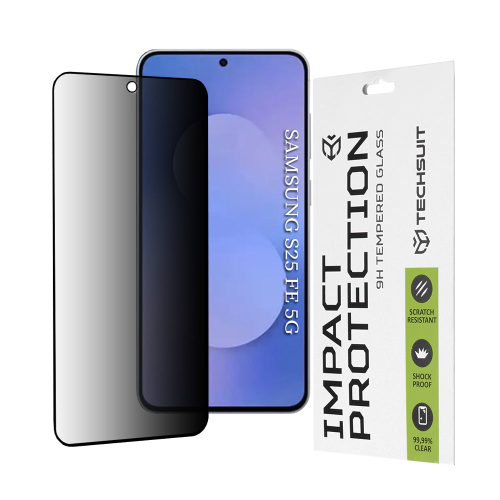 Privacy Techsuit skjermbeskyttelsesfilm for Samsung Galaxy S25 FE, Herdet glass, Full lim, 111D