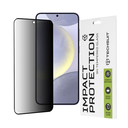 Privacy Techsuit skjermbeskyttelsesfilm for Samsung Galaxy S25+ S936 / S24+ S926, Herdet glass, Full lim, 111D