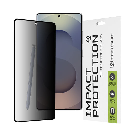 Privacy Techsuit skjermbeskyttelsesfilm for Samsung Galaxy S25 Ultra S938, Herdet glass, Full lim, 111D