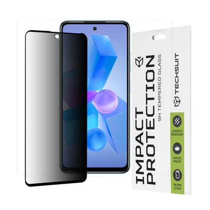 Privacy Techsuit skjermbeskyttelsesfilm for Tecno Spark 20 Pro / Pova 5 Pro / Hot 40 / Hot 40 Pro, Herdet glass, Full lim, 111D