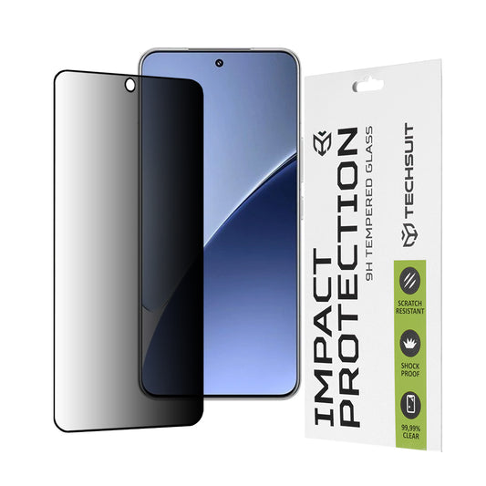 Privacy Techsuit skjermbeskyttelsesfilm for Xiaomi 15, Herdet glass, Full lim, 111D
