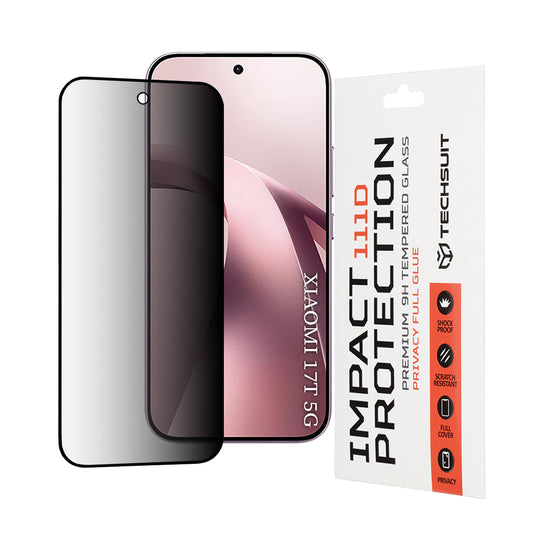 Privacy Techsuit skjermbeskyttelsesfilm for Xiaomi 17T, Herdet glass, Full lim, 111D