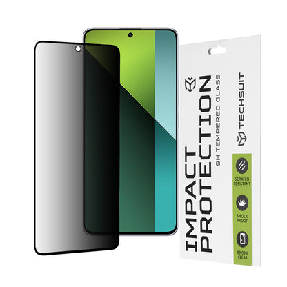 Privacy Techsuit skjermbeskyttelsesfilm for Xiaomi Poco X6 / Redmi Note 13 Pro 5G, Herdet glass, Full lim, 111D