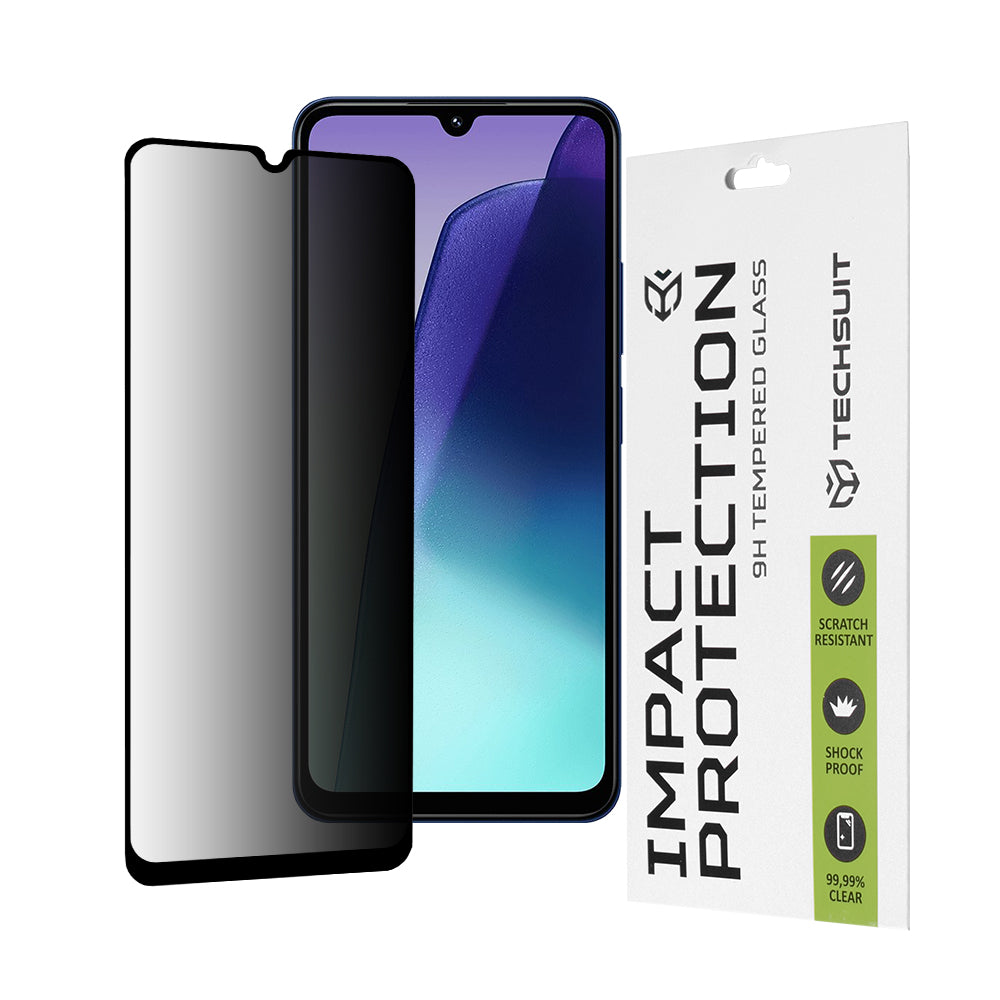 Privacy Techsuit skjermbeskyttelsesfilm for Xiaomi Redmi A5 4G (Regional) / 14C / Poco C75, Herdet glass, Full lim, 111D