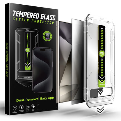 Personvernsbeskyttende skjermbeskytter Techsuit TitanGlass CrystalHD for Samsung Galaxy S24 Ultra S928, Herdet glass, Full lim