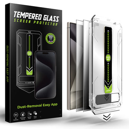 Privacy Techsuit TitanGlass CrystalHD skjermbeskyttelse for Samsung Galaxy S24 Ultra S928, Herdet glass, Full lim, Sett med 2 stk