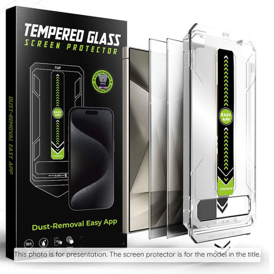 Skjermbeskyttelsesfolie Privacy Techsuit TitanGlass CrystalHD for Samsung Galaxy S25 FE, Herdet glass, Full lim, Sett med 2 stykker