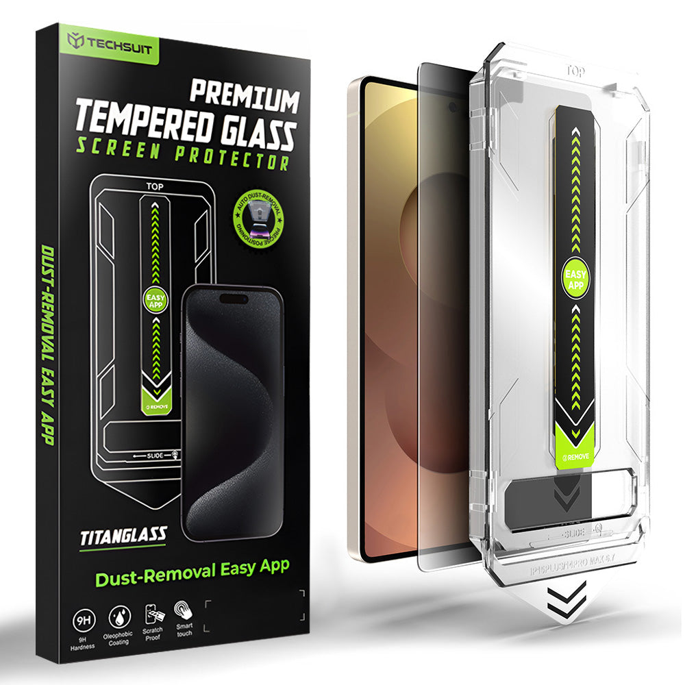 Beskyttelsesfolie for skjerm Privacy Techsuit TitanGlass CrystalHD for Samsung Galaxy S26 Ultra S948, Herdet glass, Full lim