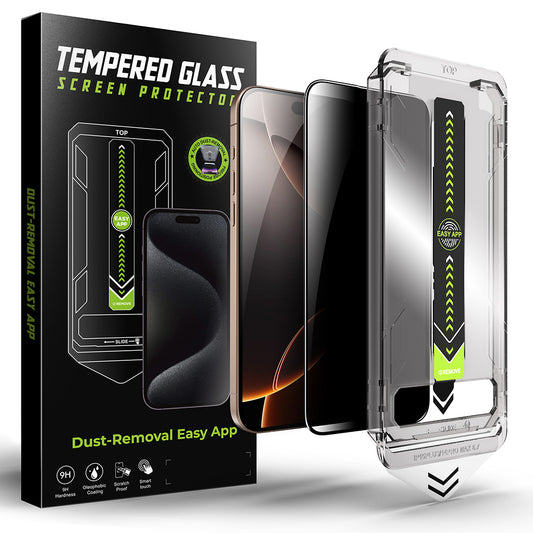 Skjermbeskytter Privacy Techsuit TitanGlass for Apple iPhone 17 Pro Max, Herdet Glass, Full Lim