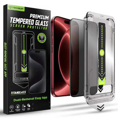 Privacy Techsuit TitanGlass skjermbeskyttelse for Apple iPhone 18 Pro Max, Herdet glass, Full lim