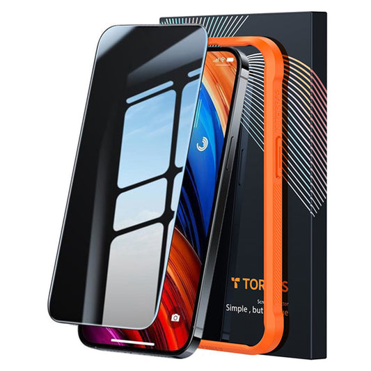 Skjermbeskytter Privacy Torras GlassGo Epic for Apple iPhone 15 Pro Max, Herdet Glass, Full Lim