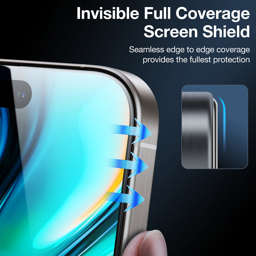 Personvernsbeskyttelsesfilm for skjerm Torras GlassGo Install Master for Apple iPhone 16 Pro Max, Herdet glass, Full lim