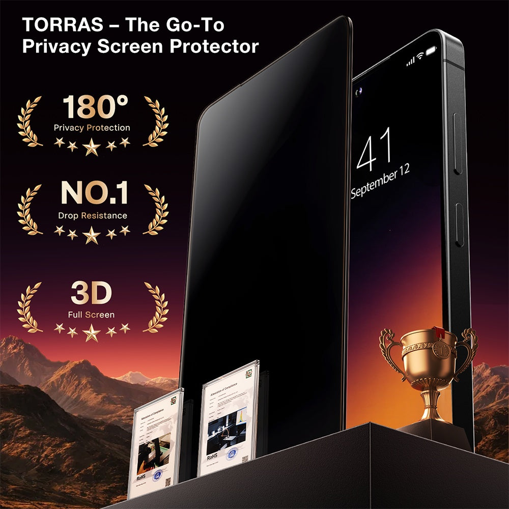 Beskyttelsesfolie for skjerm Privacy Torras GlassGo Install Master for Samsung Galaxy S26 Ultra S948, Herdet glass, Full lim