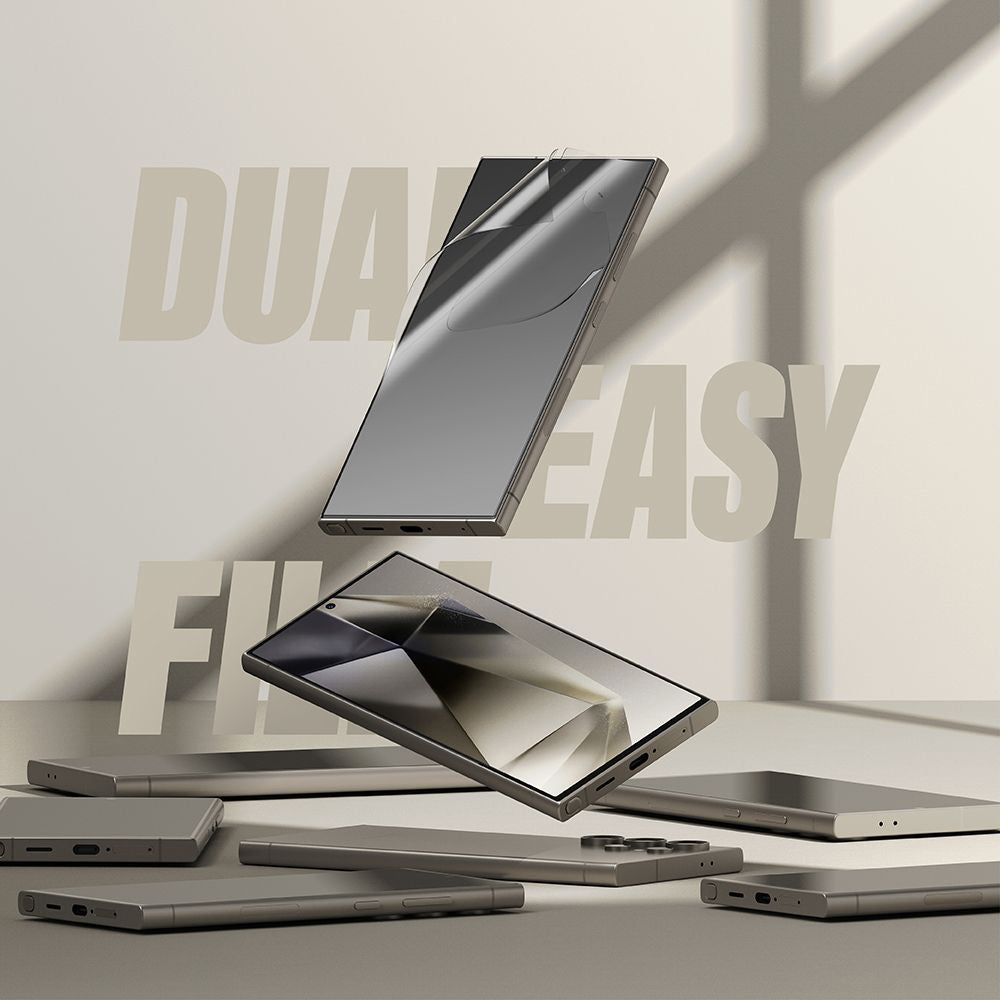 Skjermbeskytter Ringke Dual Easy for Samsung Galaxy S24 Ultra S928, Plast, Sett med 2 stykker
