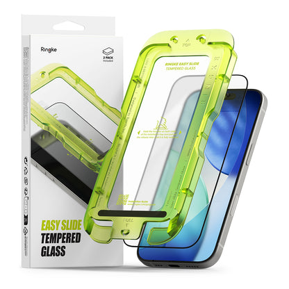 Ringke Easy Slide skjermbeskyttelse for Apple iPhone 17 Pro, Herdet glass, Full lim, Sett med 2 stk